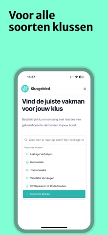 Klusgebied iPhone screenshot