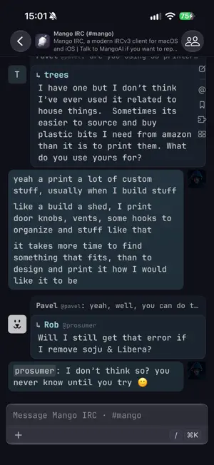 Mango IRC screenshot 1