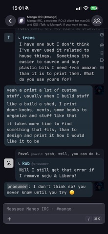 Mango IRC app screenshot