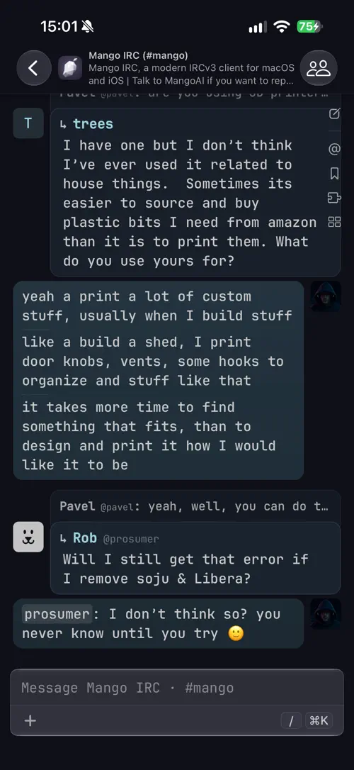 Mango IRC screenshot 1