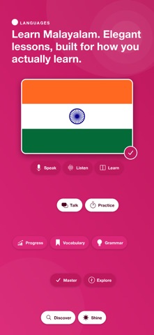 Learn Malayalam - AuraLingo iPhone screenshot