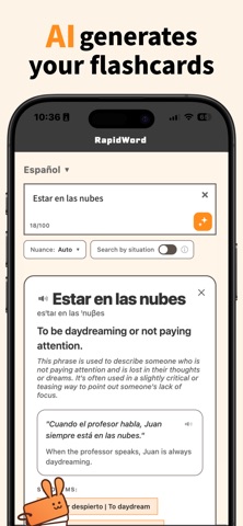 RapidWord - AI Flashcards iPhone screenshot