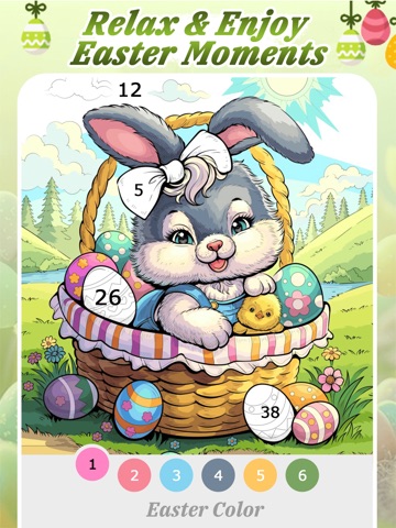 Easter Color by Number Game iPad screenshot