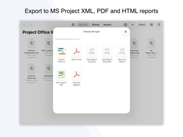 Project Office X: Gantt chart iPad screenshot