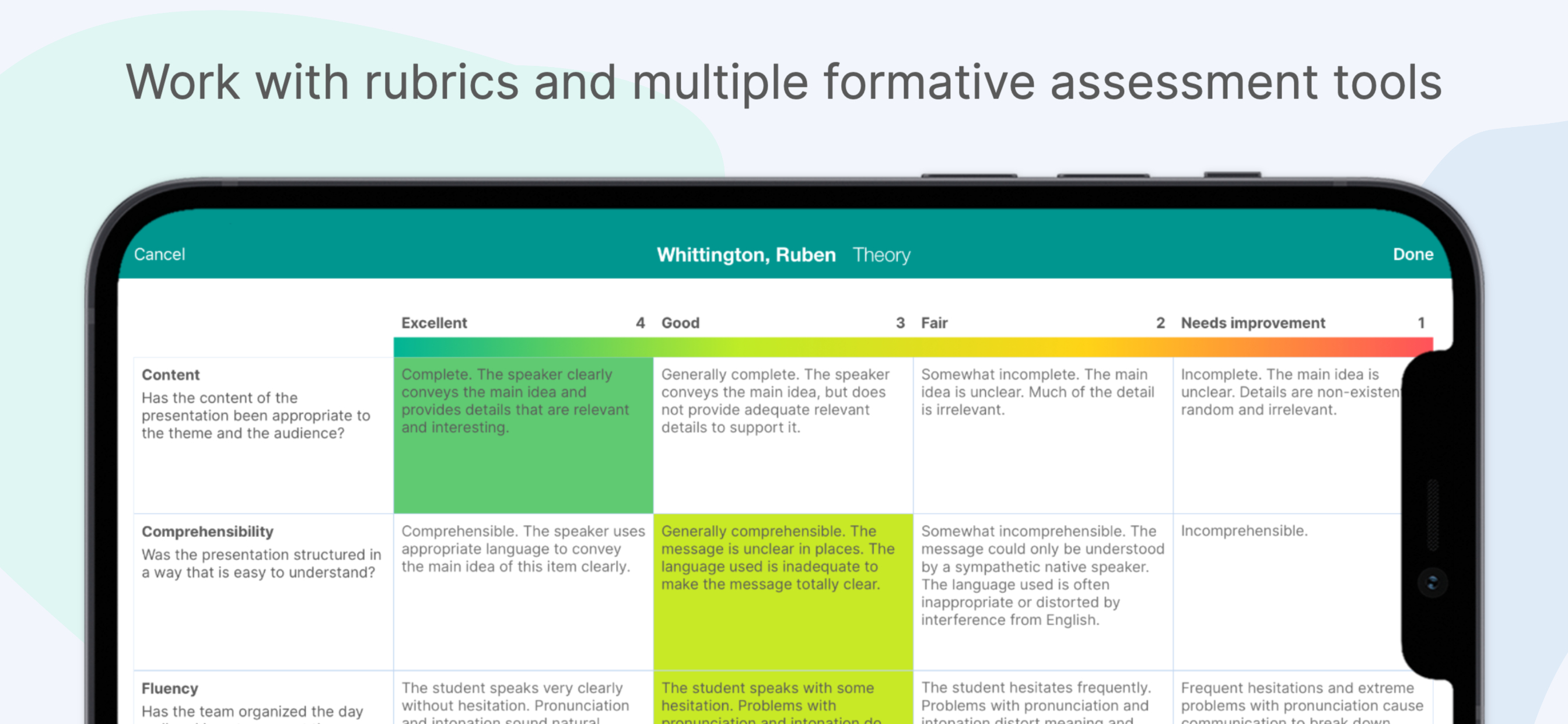 Additio App, Teacher gradebook screenshot 2