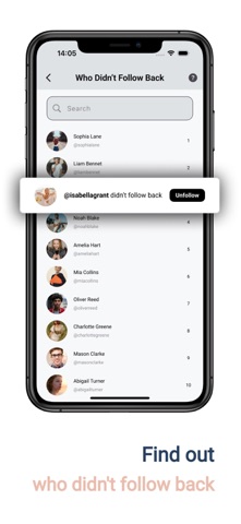 InstaFollow Followers Reports screenshot