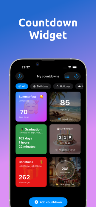 Countdown app widget Screenshot 2 of 6