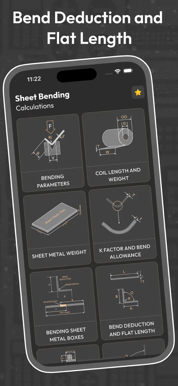Screenshot #1 pour Bend Deduction & Flat Length