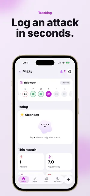Migsy - Migraine tracker screenshot 2