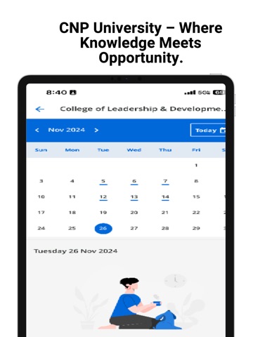 CNP University iPad screenshot