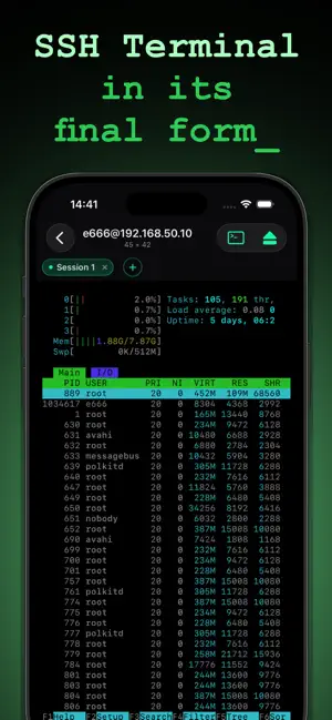 Terminalko - SSH Terminal iPhone screenshot 1