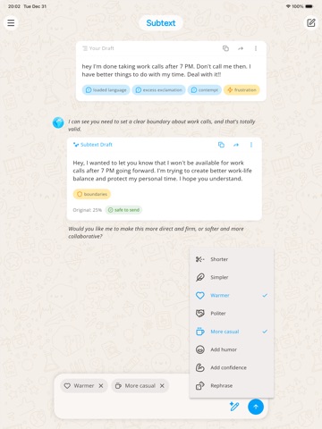 Subtext: AI Writing Assistant iPad screenshot