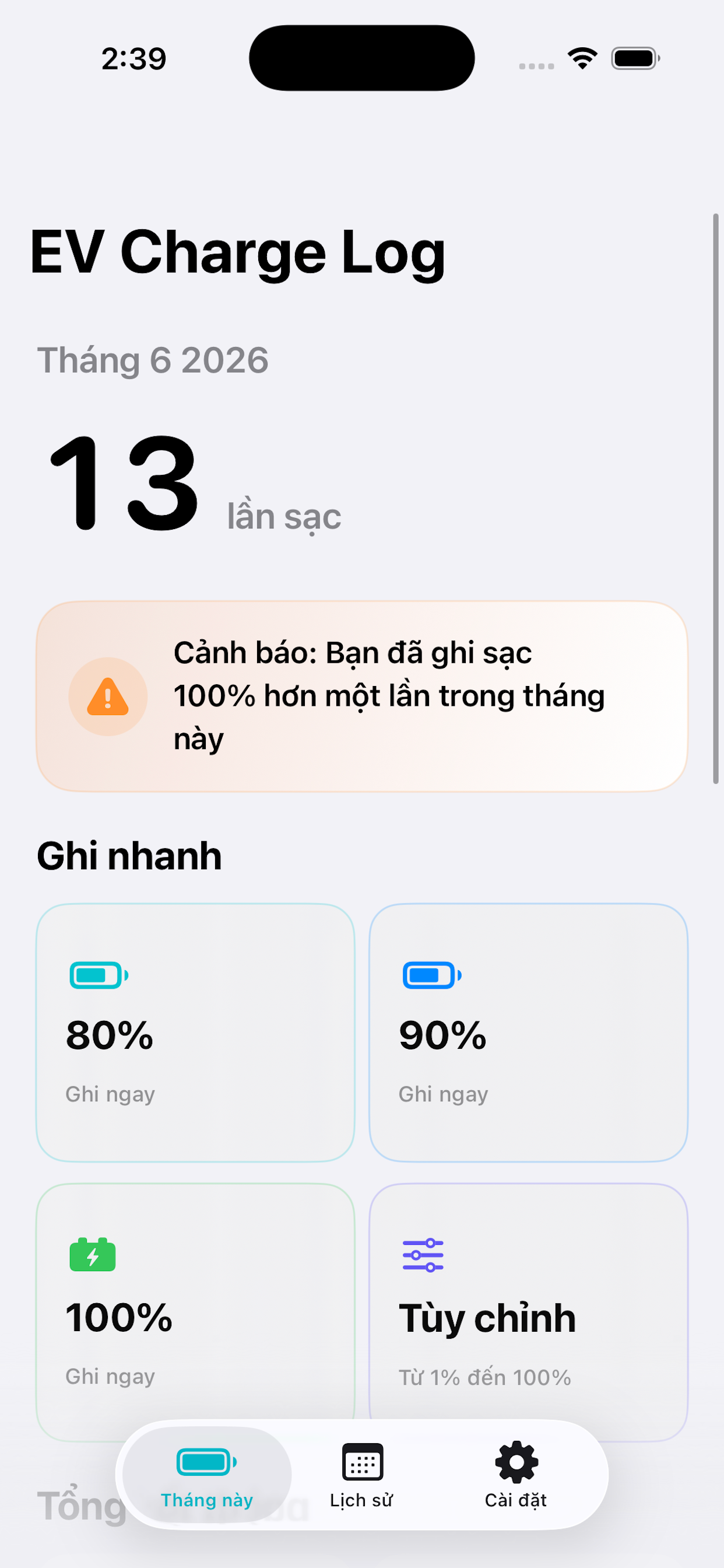 EV Charge Log screenshot 3