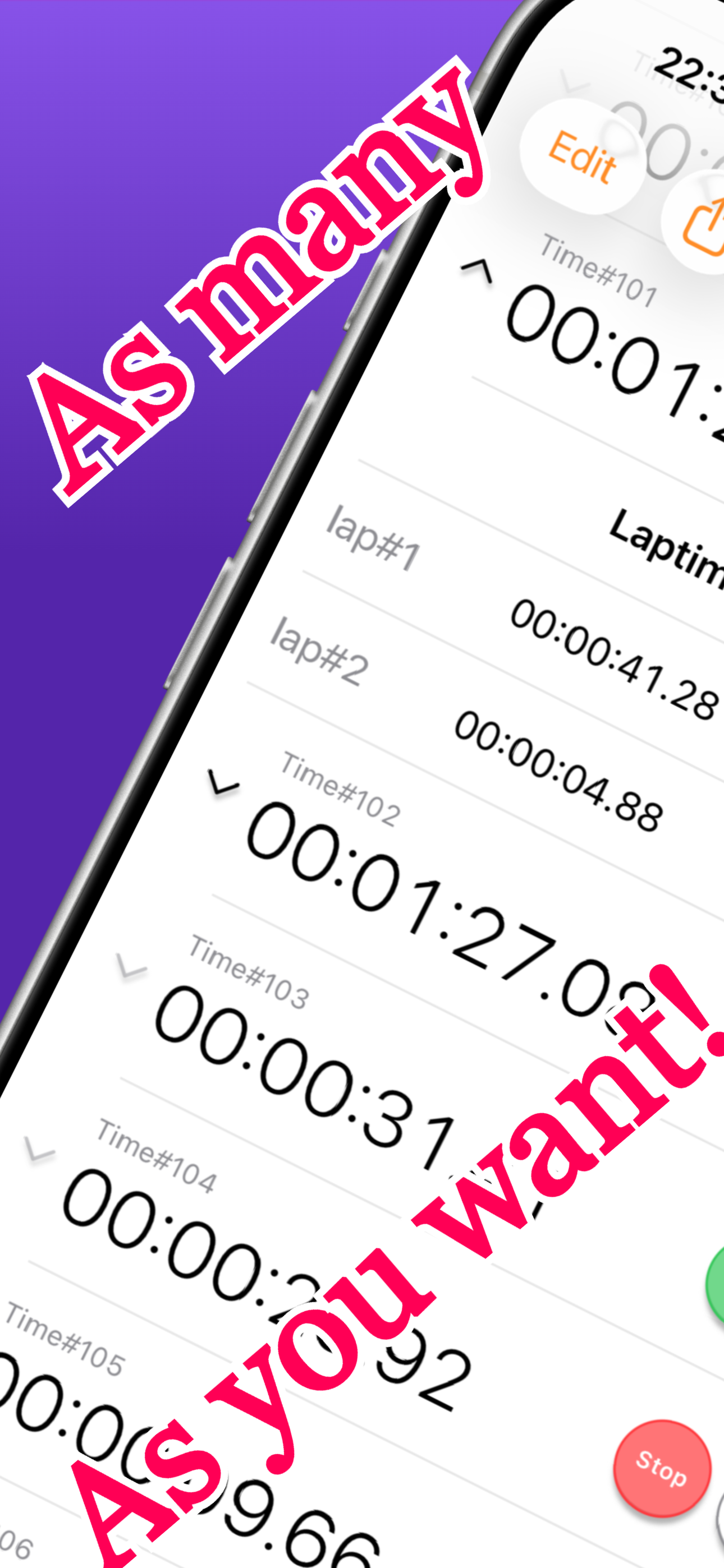 Unlimited Multi-Stopwatch