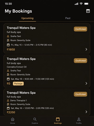BookMySpa iPad screenshot