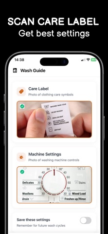 Stain Snap: Laundry Tag Reader iPhone screenshot