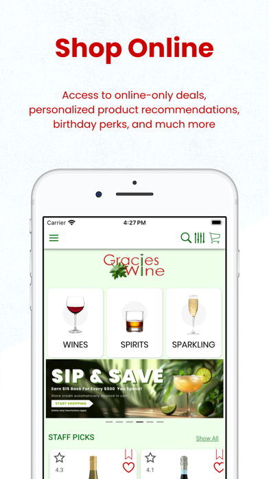 Gracie's Wines Screenshot