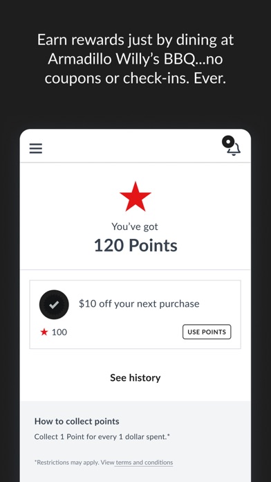 Armadillo Willy's BBQ app screenshot