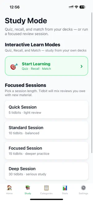 Tidbit - Never Cram Again! screenshot 3
