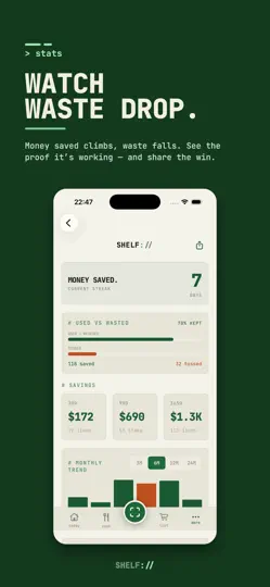 Capture d'écran de Food Expiry Tracker : SHELF sur iPhone 5