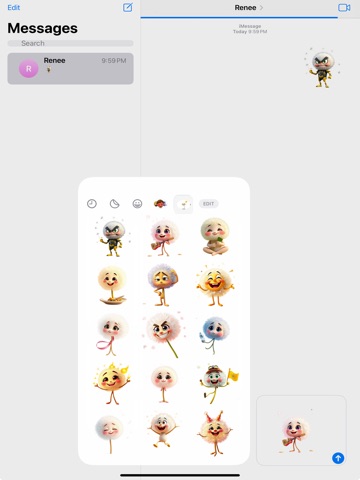 Whirling Dandelion Stickers iPad screenshot