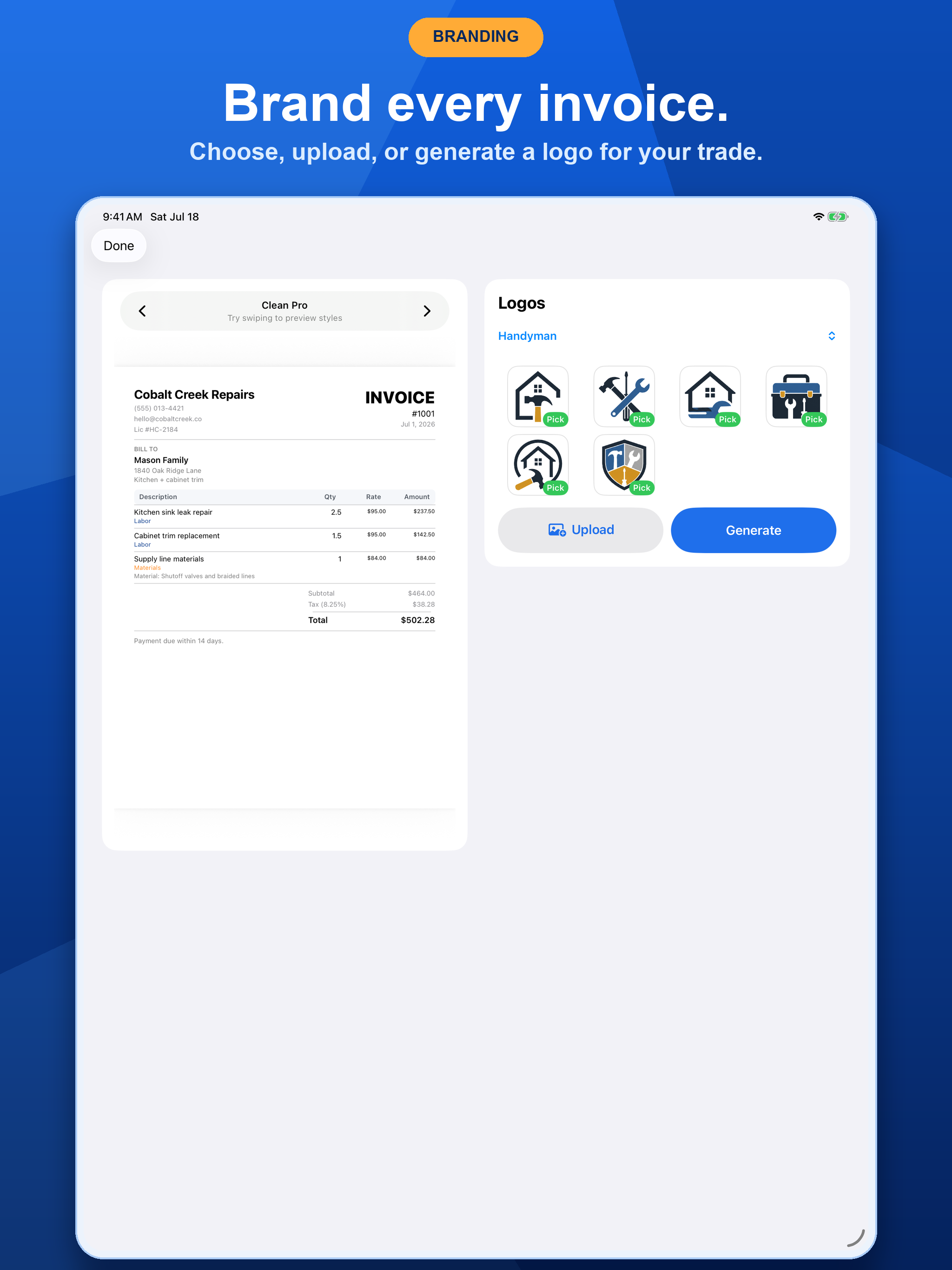 Contractor & Handyman Invoice screenshot 9