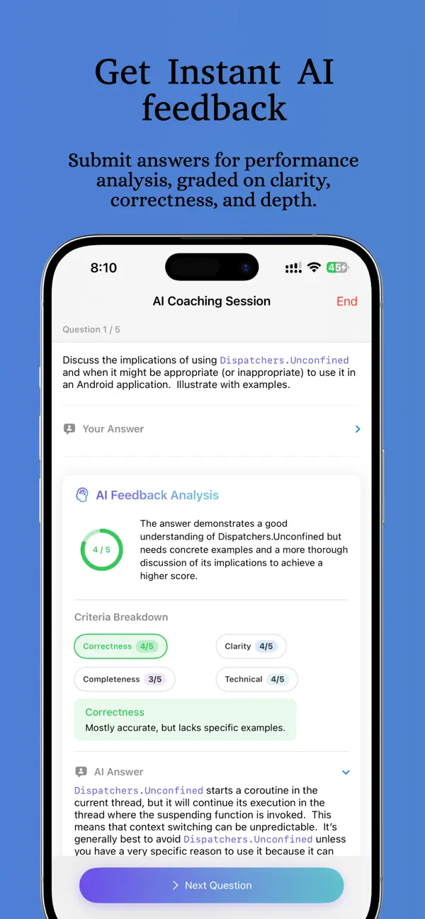 #4. InterviewGenie: Prep Android (iOS) بواسطة: Abhinav Jha