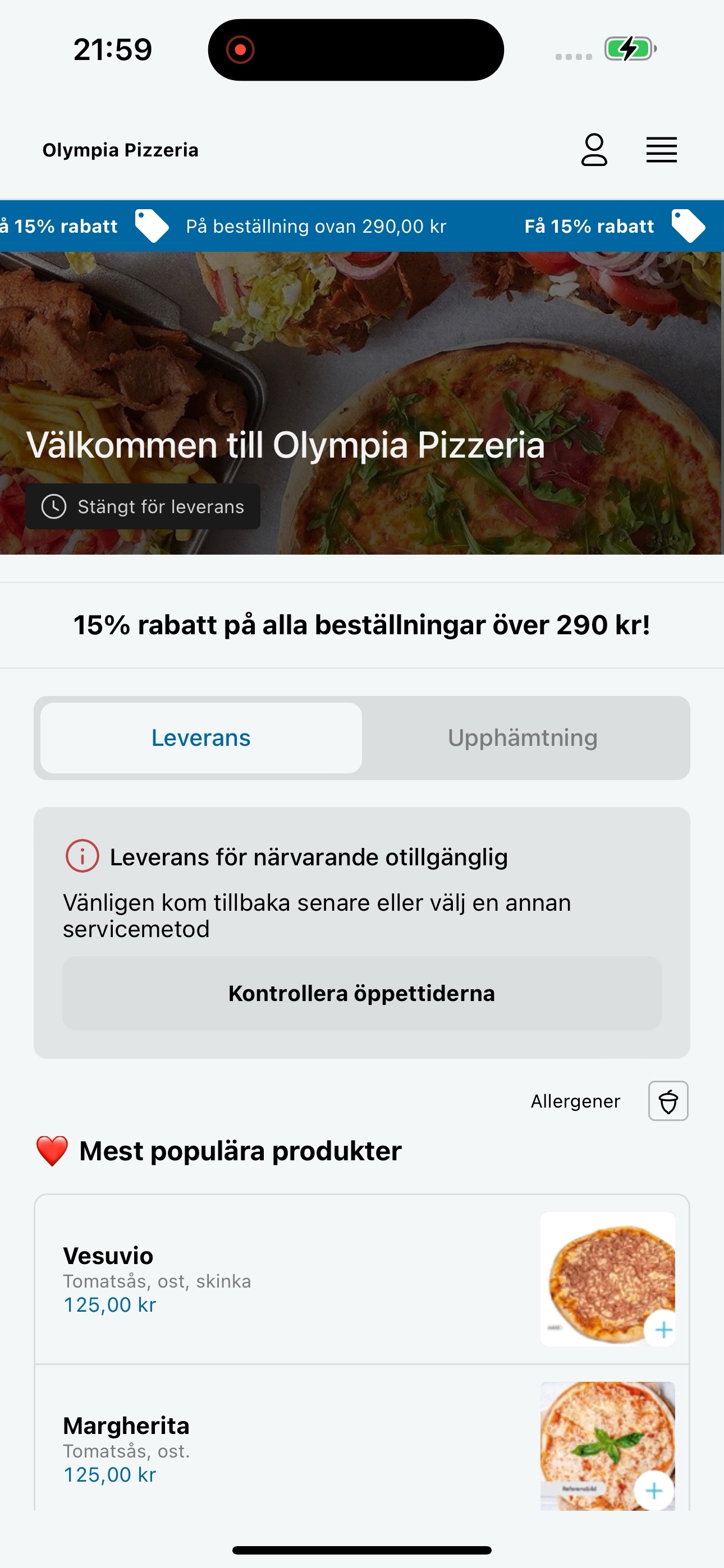 Screenshot 2 of Olympia Pizzeria & Restaurang
