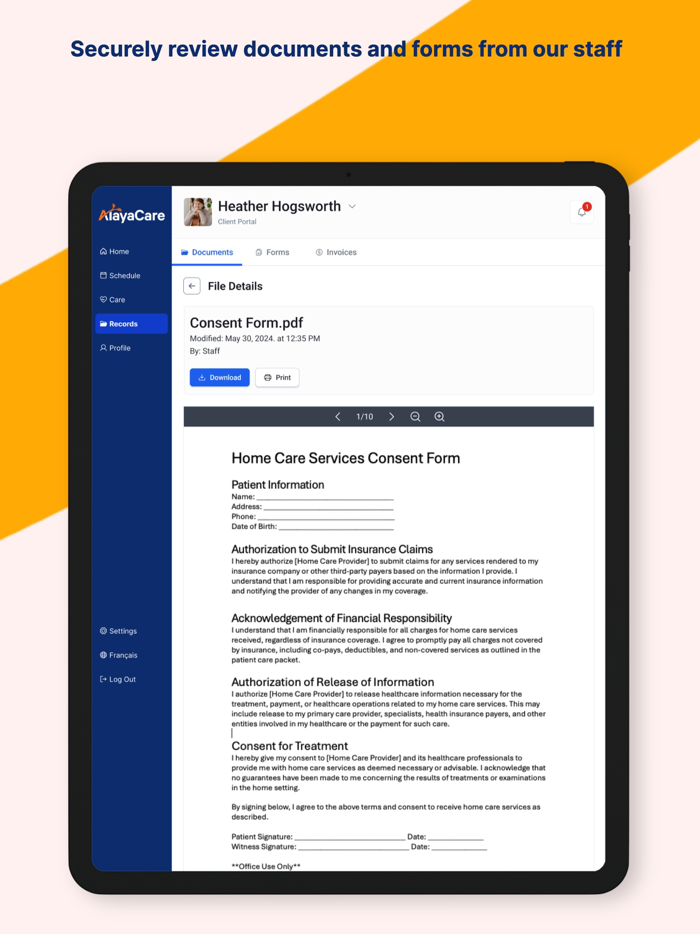 AlayaCare Family Portal