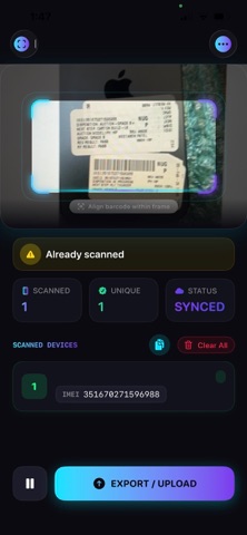 AI IMEI Scan to Spreadsheet Screenshot 3 of 5