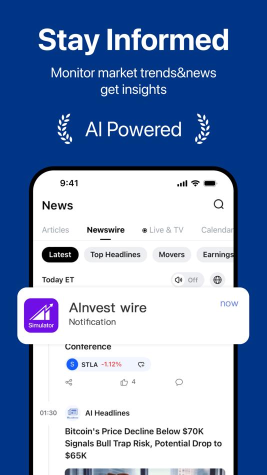 #1. Stock Market Simulator Virtual (iOS) 来自: Ainvest FinTech, Inc.