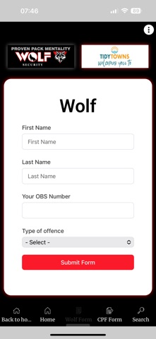 Wolf Security iPhone screenshot