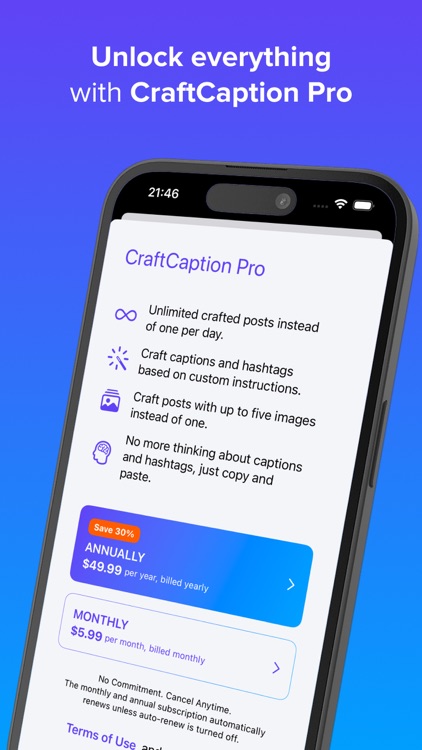 CraftCaption: AI hashtags