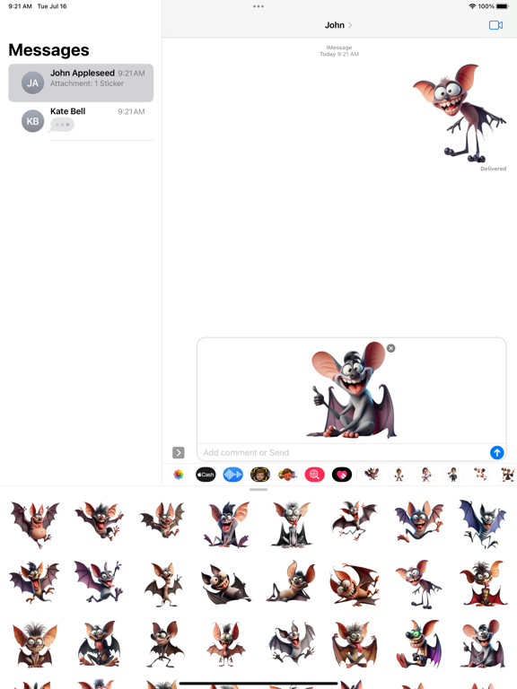 Screenshot #5 pour Goofy Bat Stickers