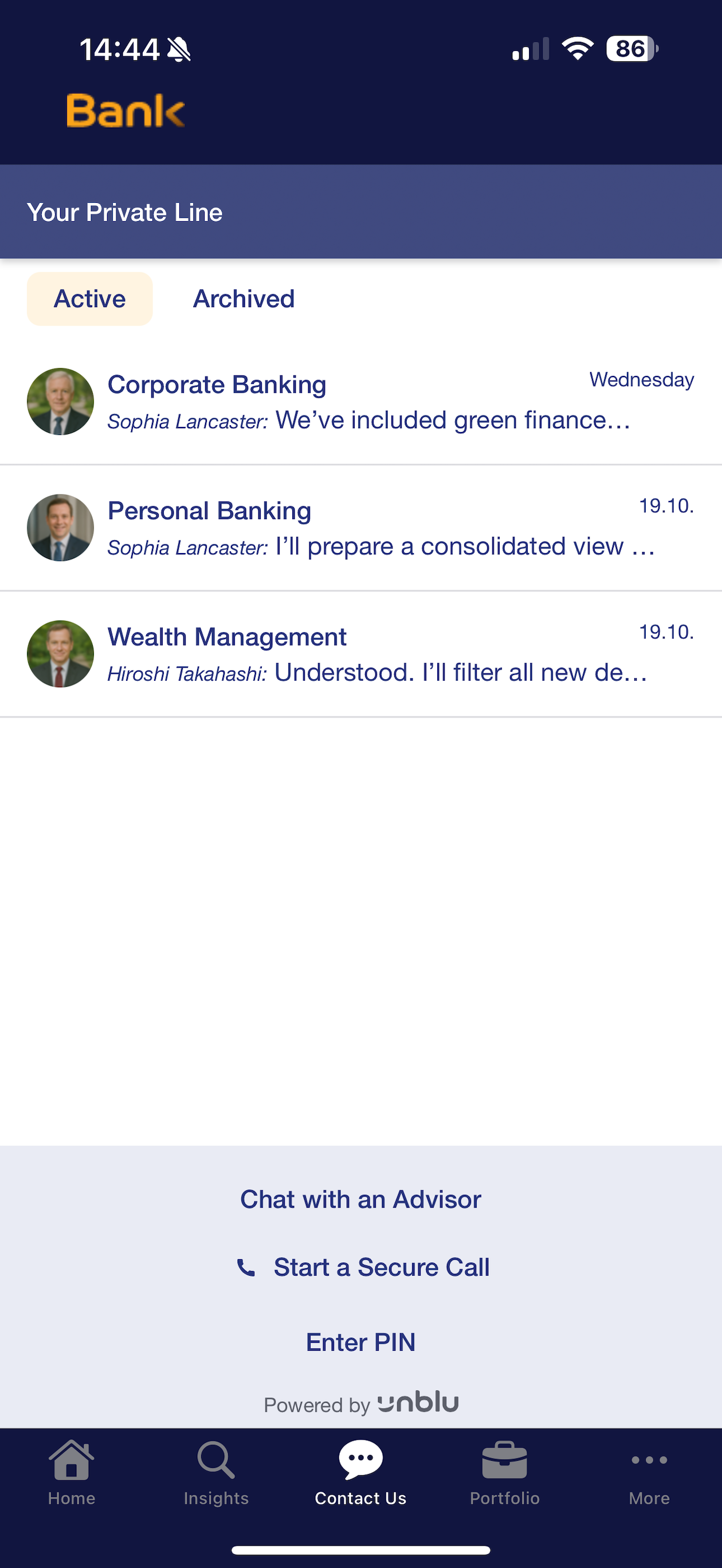 Unblu Wealth App