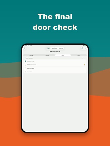 Waymark: Travel Packing List iPad screenshot
