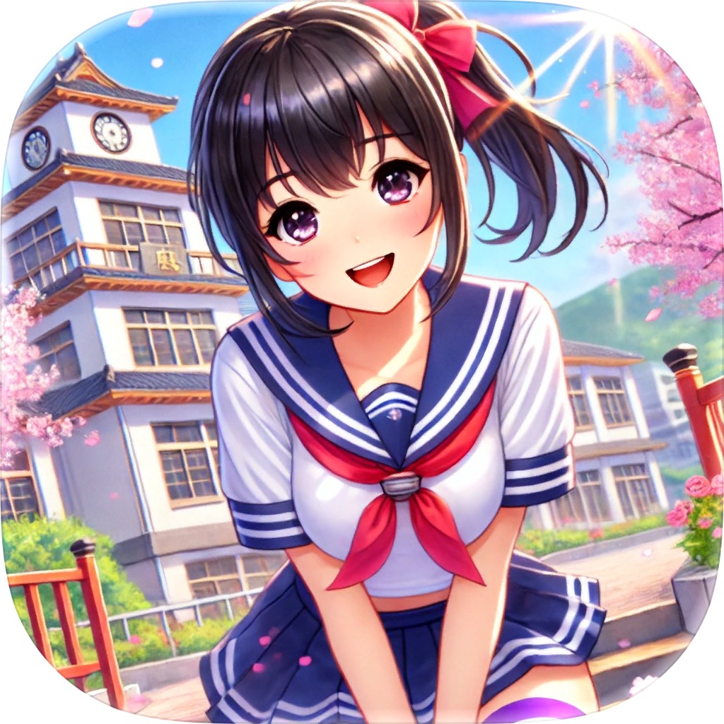 Apple App Store cover for Anime Girl School: Simulator