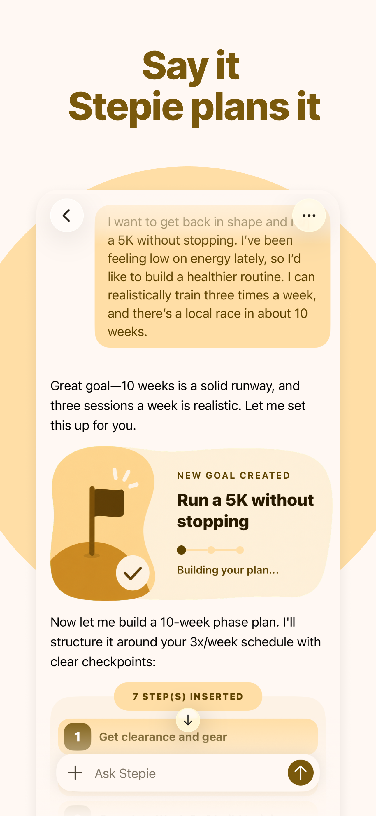 Stepie: AI Goal Planner screenshot 3