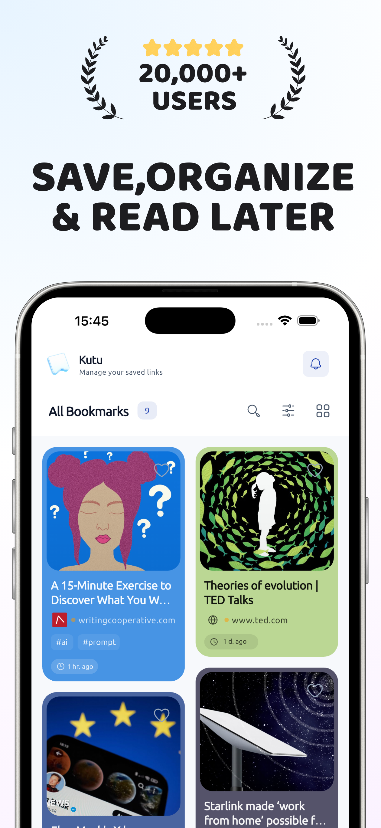 Kutu: Bookmark & Link Manager
