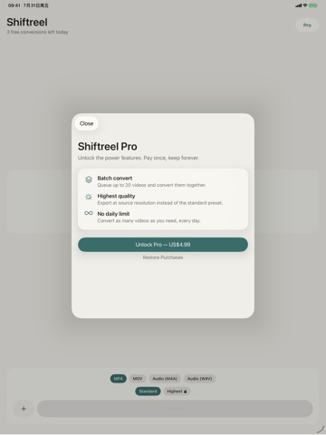 Shiftreel iPad screenshot