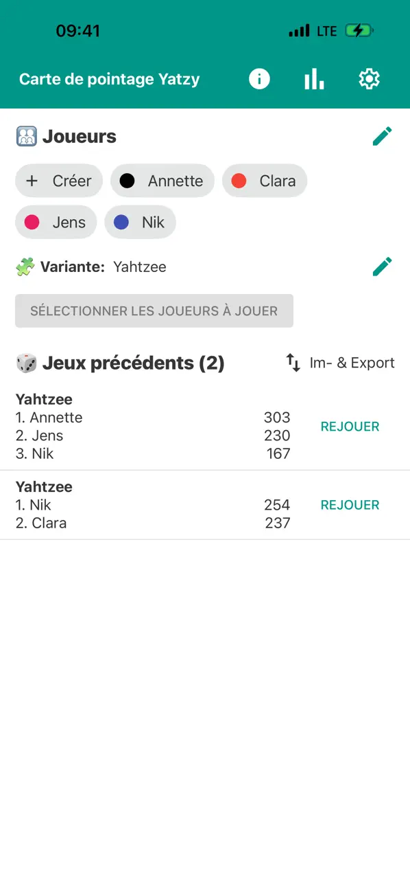Screenshot #1 pour Yatzy Scoring Card