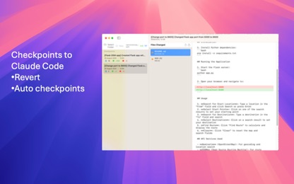 Checkpoints for Claude Code screenshot 1