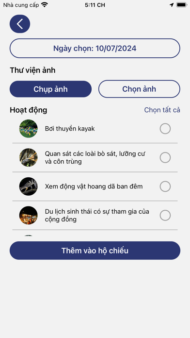 Hộ chiếu VQG Screenshot