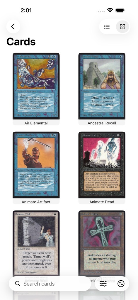 Magic card database (MTG) - Reference App | MWM