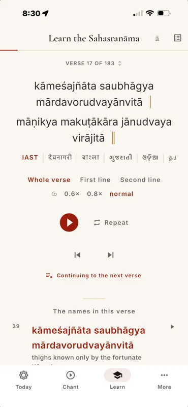 Svatantra: Lalitā Sahasranāma screenshot 5 of 6