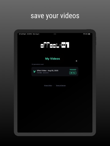 Effect 01 iPad screenshot