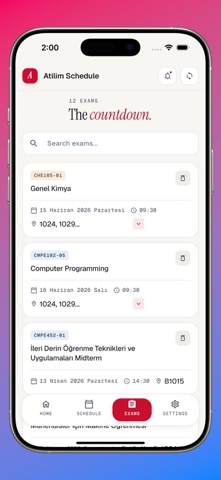Atilim Schedule app Screenshot 4 of 6
