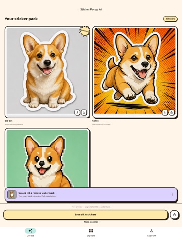 StickerForge AI - Sticker Pack iPad screenshot