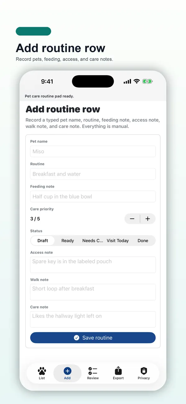 Screenshot #2 pour Pet Care Routine Pad