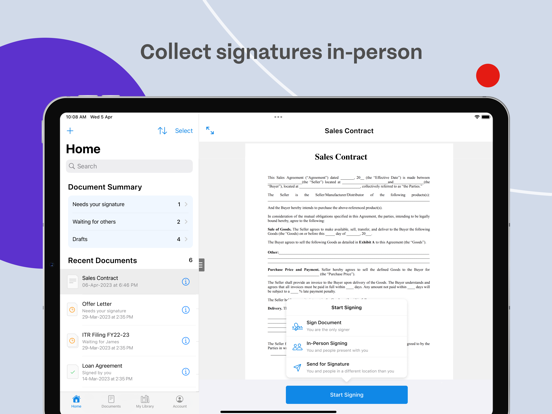 Signeasy: Sign & send document iPad app afbeelding 5